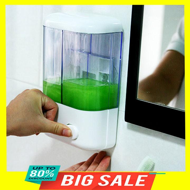 Hộp Nhả Dầu Gội, Dầu Xả, Nước Rửa Tay 2 Ngăn 500ml 22cmx14cmx8cm
