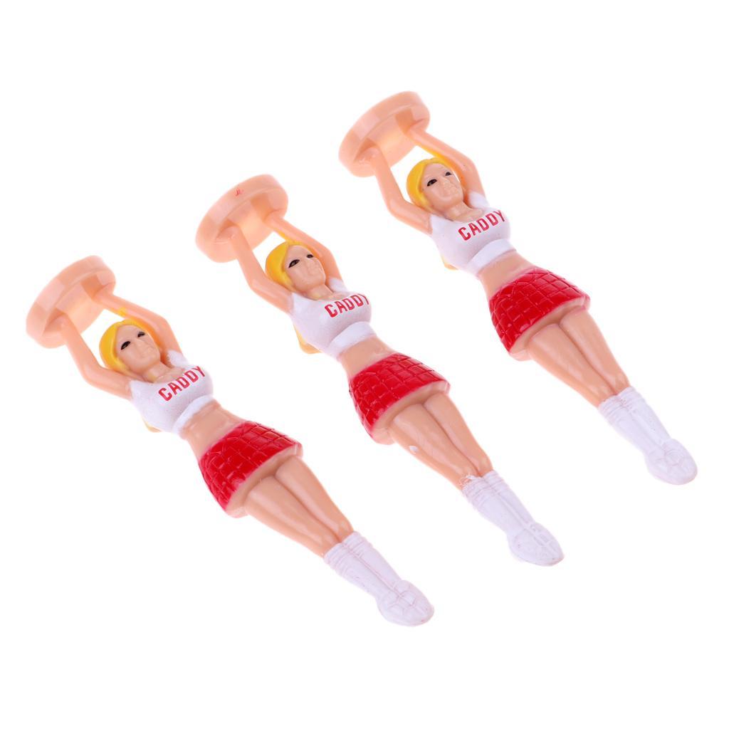 2x 3 Pieces Novelty Beauty Girl Caddy golf professional tees Cheerleader Tees  Tools