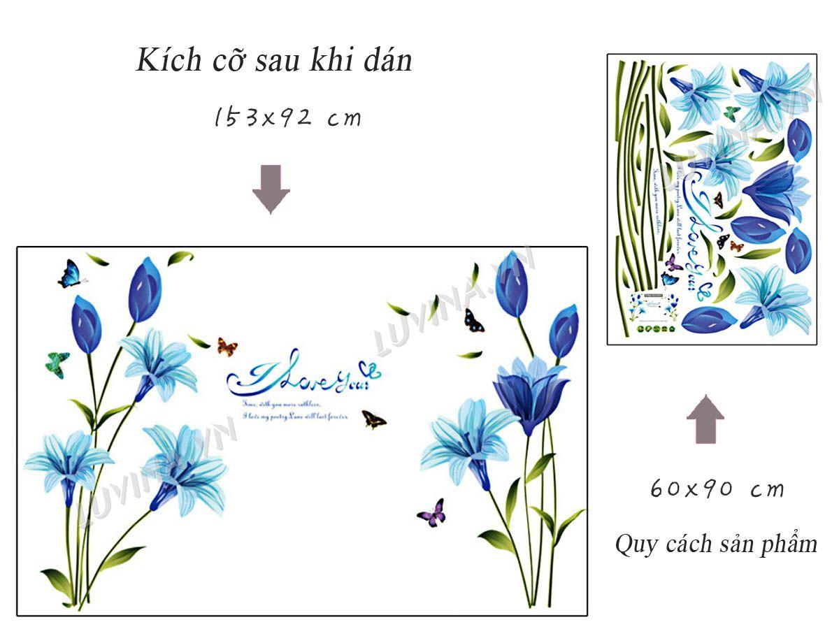 DECAL DÁN TƯỜNG HOA ANH THẢO XANH