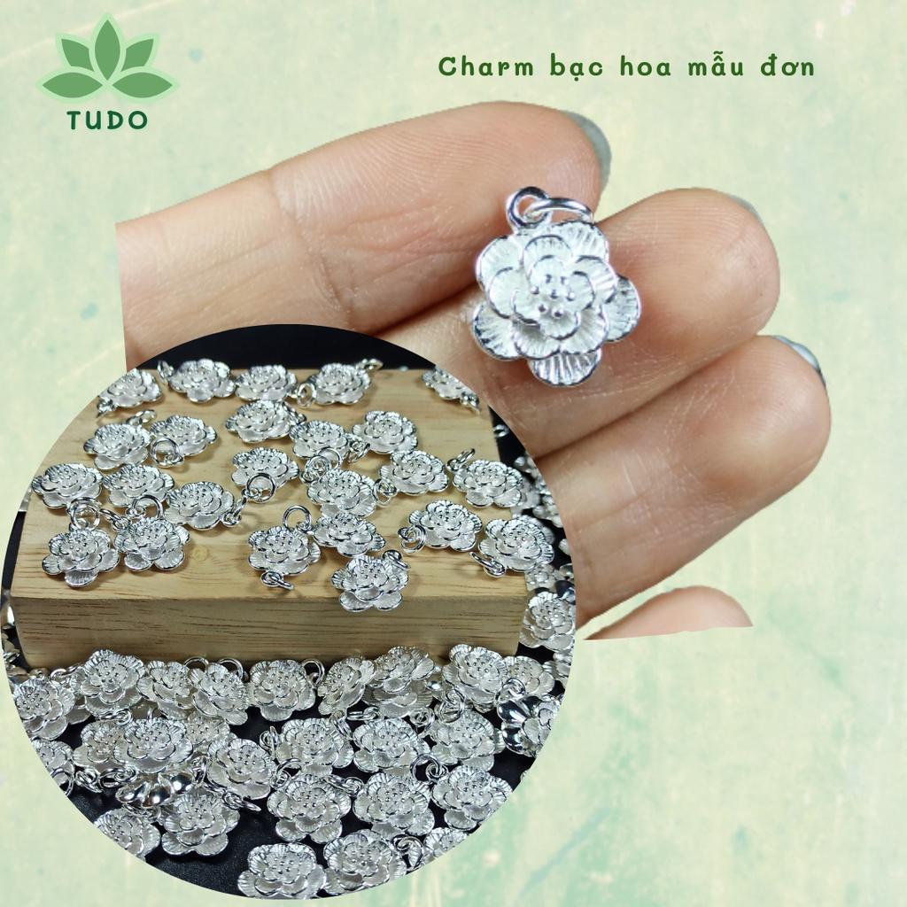 Charm treo bạc 925 mix vòng đá phong thủy DY vương miện, ngôi sao, hoa sen, bông tuyết