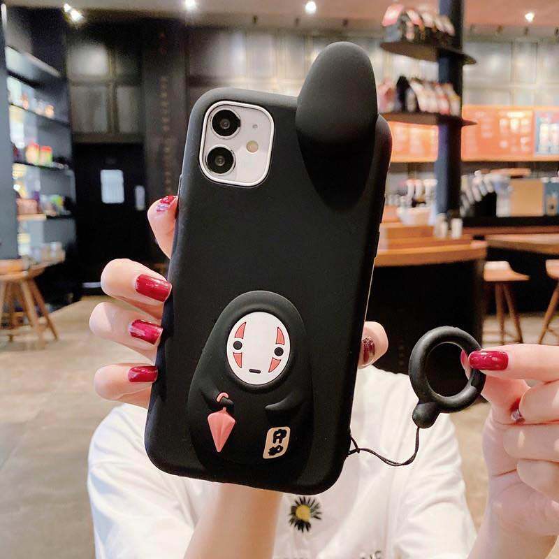 Ốp lưng Silicon cho iPhone 12 Mini / 12 / 12 Pro / 12 Pro Max Vô Diện Kèm Móc Ring