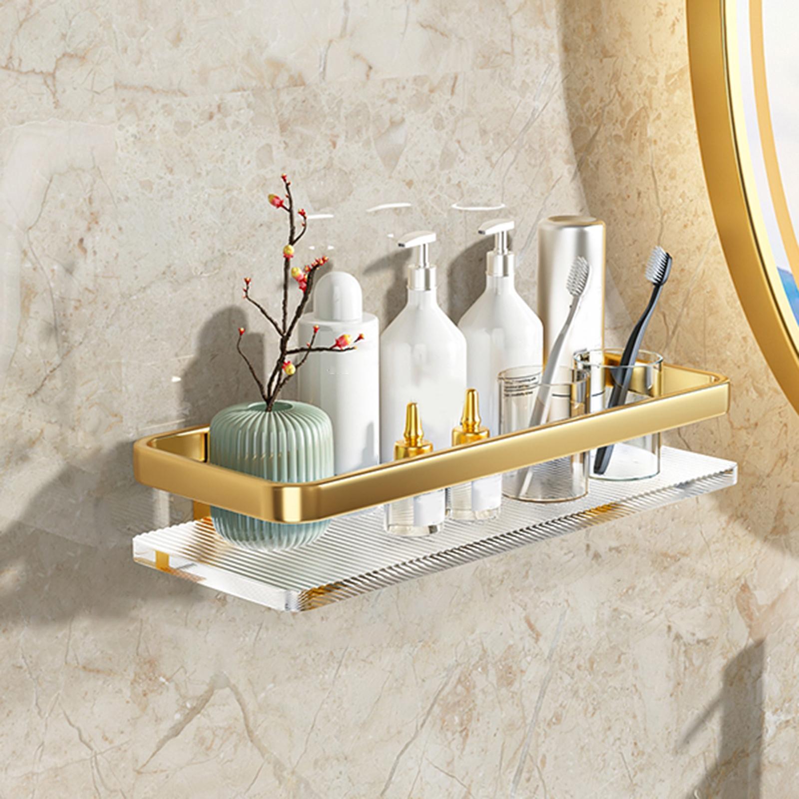 Bathroom Floating Shelf Wall Mounted Bathroom Shelf for Bedroom Bathroom Argent