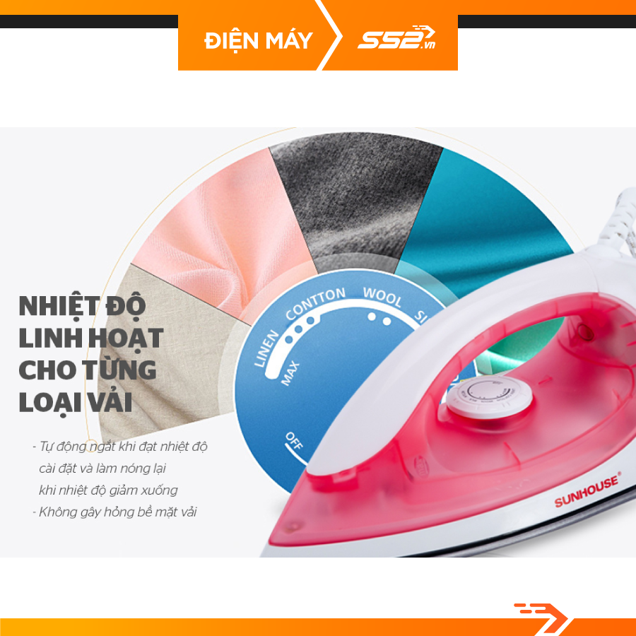 Bàn ủi khô Sunhouse SHD1072 - Hàng Chính Hãng