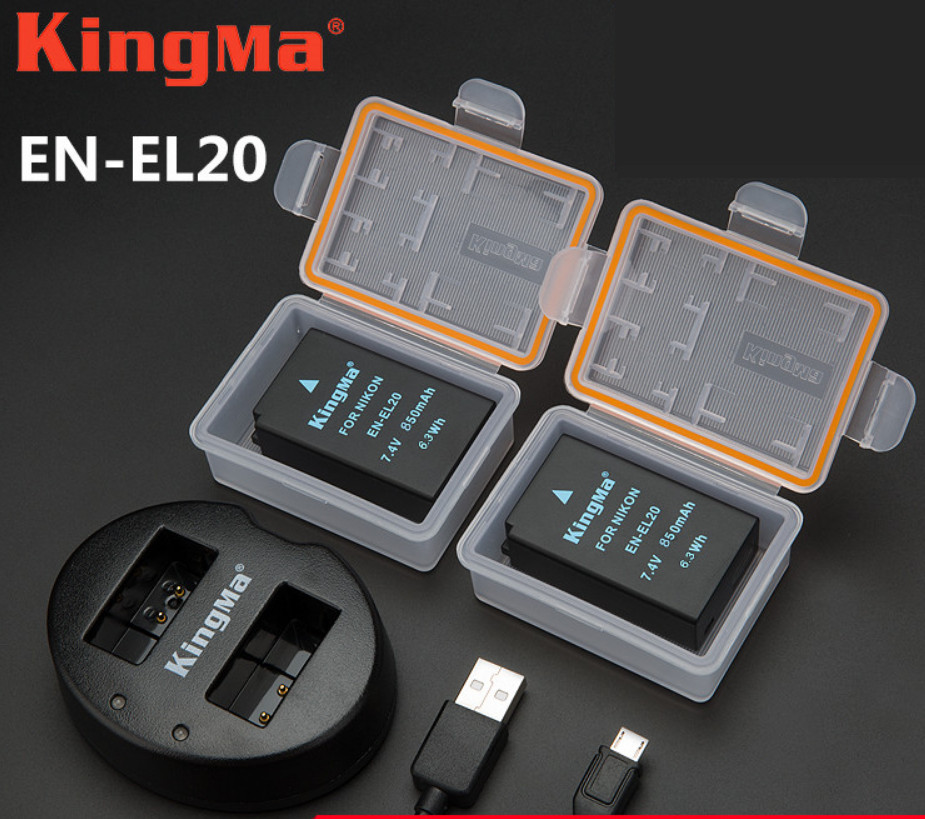 Combo pin sạc Kingma cho Nikon EN-EL20, Hàng chính hãng