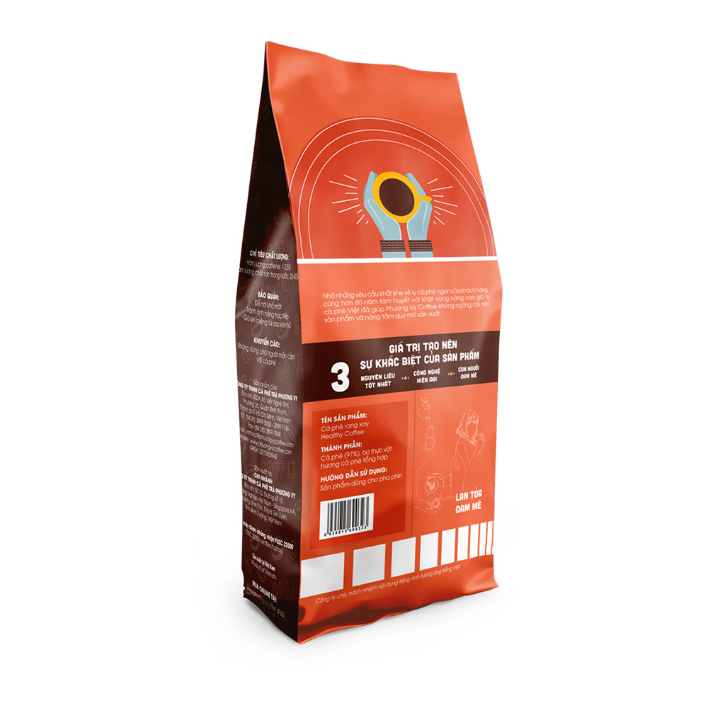 Cà Phê Rang Xay - Healthy Coffee - Cà phê pha phin - Cà phê pha máy - Phương Vy Coffee - 500g Mới