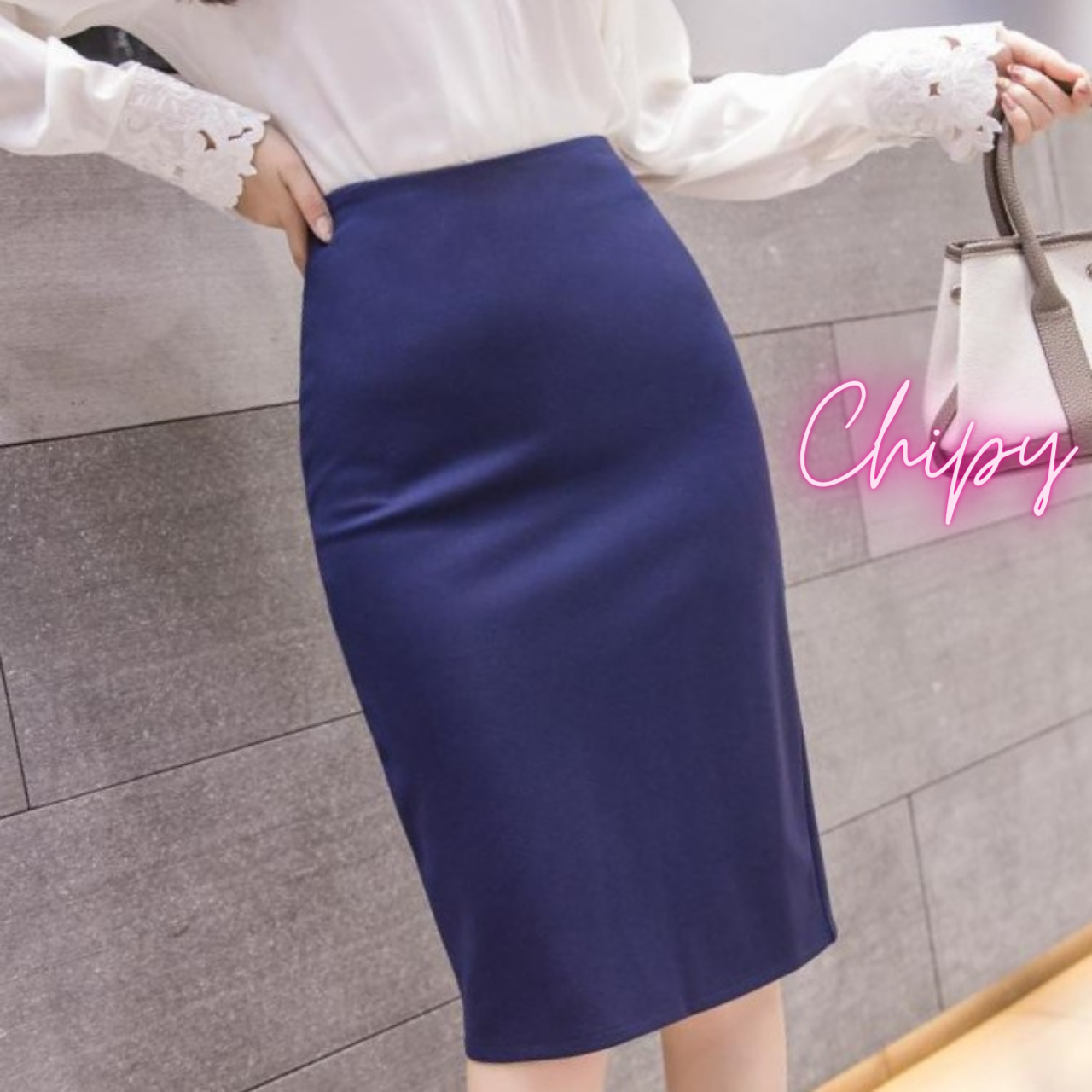 Chân Váy Công Sở Bút Chì CHIPY Dáng Dài Qua Gối Màu Nâu Lưng Cao Xẻ Sau Đẹp Kiểu Hàn Quốc Vintage Cá Tính MCV802