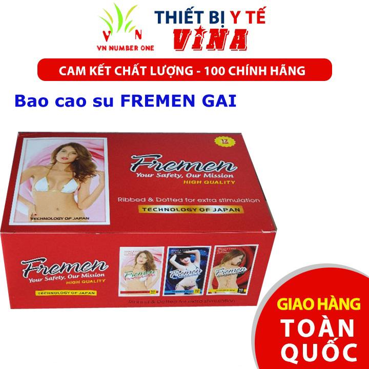 Rẻ vô địch - Bao cao su gai FREMEN - Bao cao su trơn FREMEN Công nghệ Nhật Bản - Bảo Vệ An Toàn Hộp 10 cái