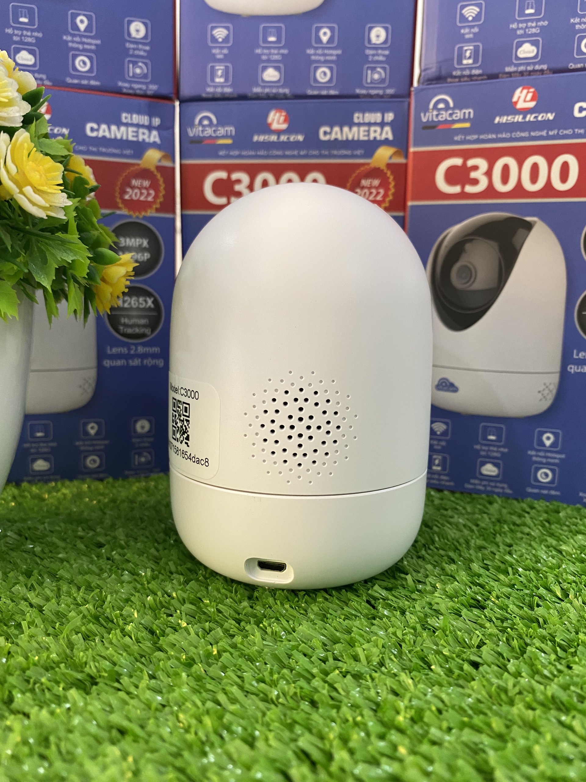 Camera IP Wifi VITACAM C3000 3.0MPX FullHD - Xoay 360, Đàm thoại 2 chiều, Quan sát cực rộng, Theo dõi chuyển động, Hàng chính hãng