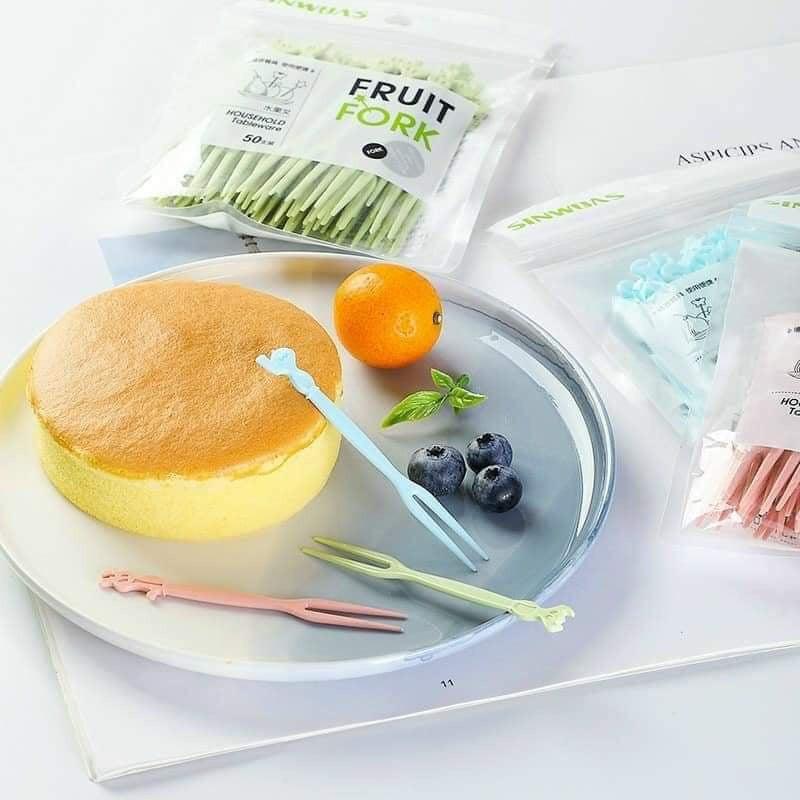 Dĩa Ăn Hoa Quả SET 50 Chiếc Dĩa Ăn Bằng Nhựa An Toàn, Dĩa Xiên Đồ Ăn 88272