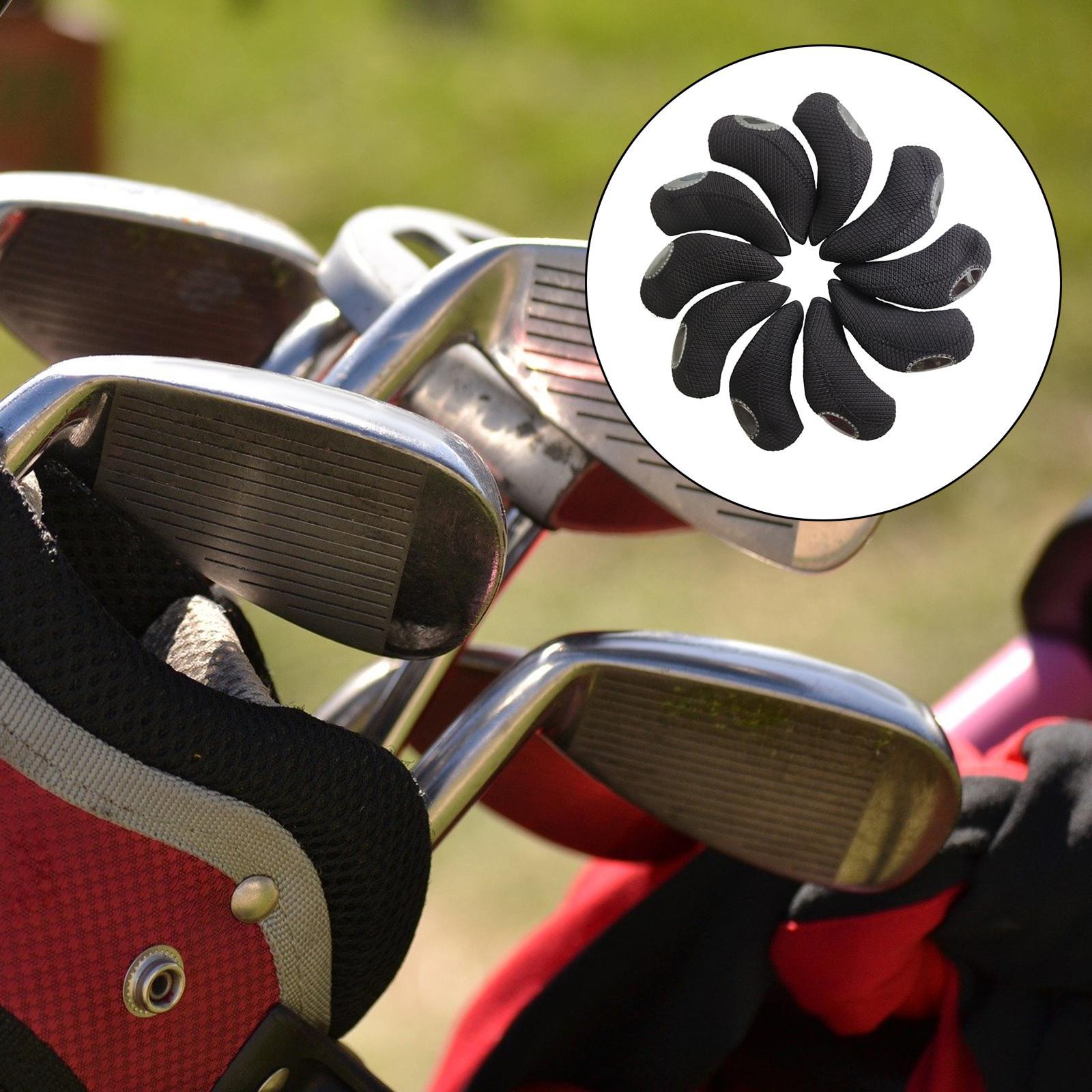 10Pack Golf Iron Headcover Head Covers Black