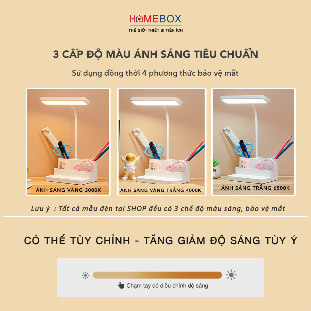 Đèn bàn học, làm việc, đèn đọc sách - 3 màu ánh sáng bảo vệ mắt, đèn học chống cận thị YL86 - Bóng led siêu bền - Hàng Chính Hãng