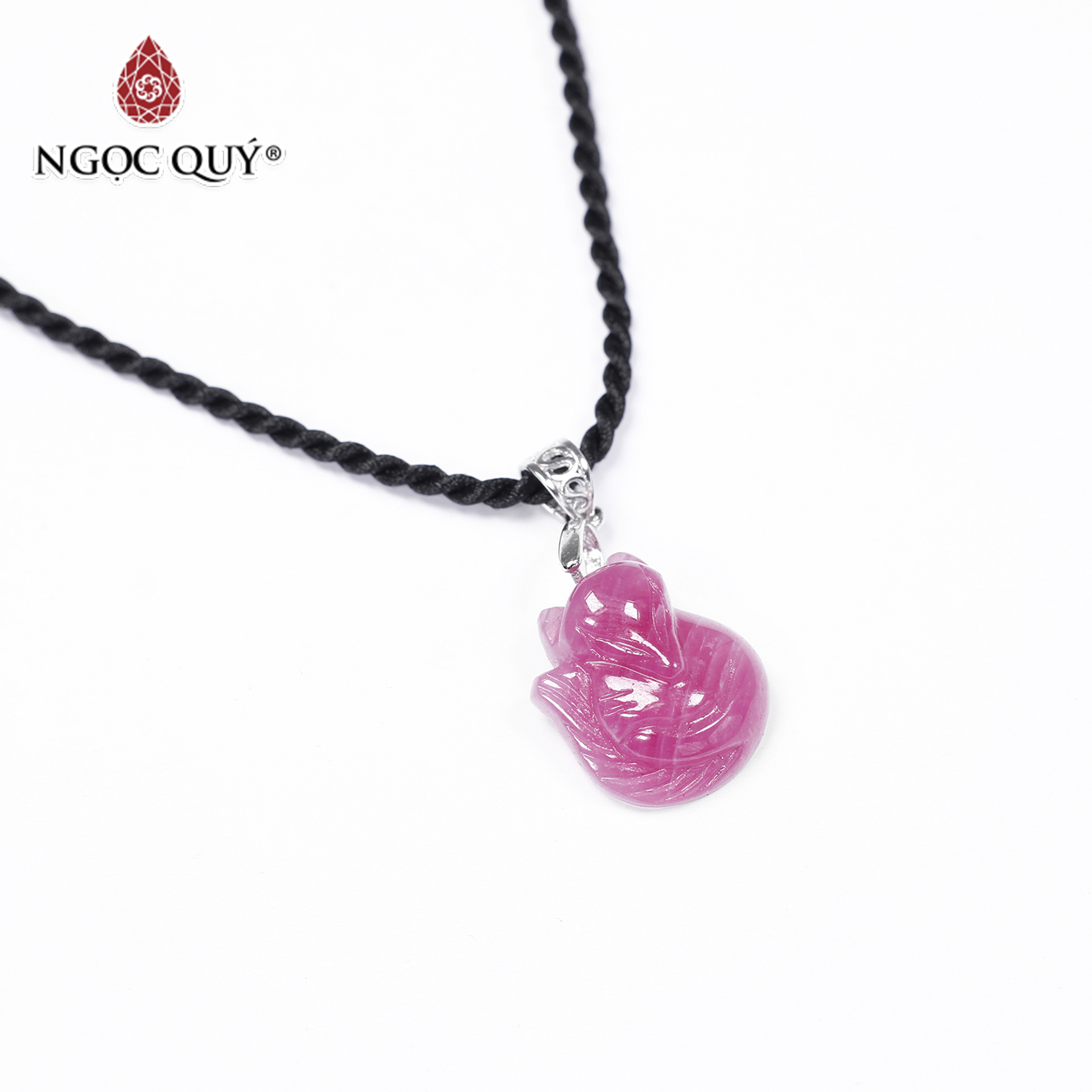 Mặt dây chuyền hồ ly đá ruby 16.9x14.2mm mệnh hỏa, thổ - Ngọc Quý Gemstones