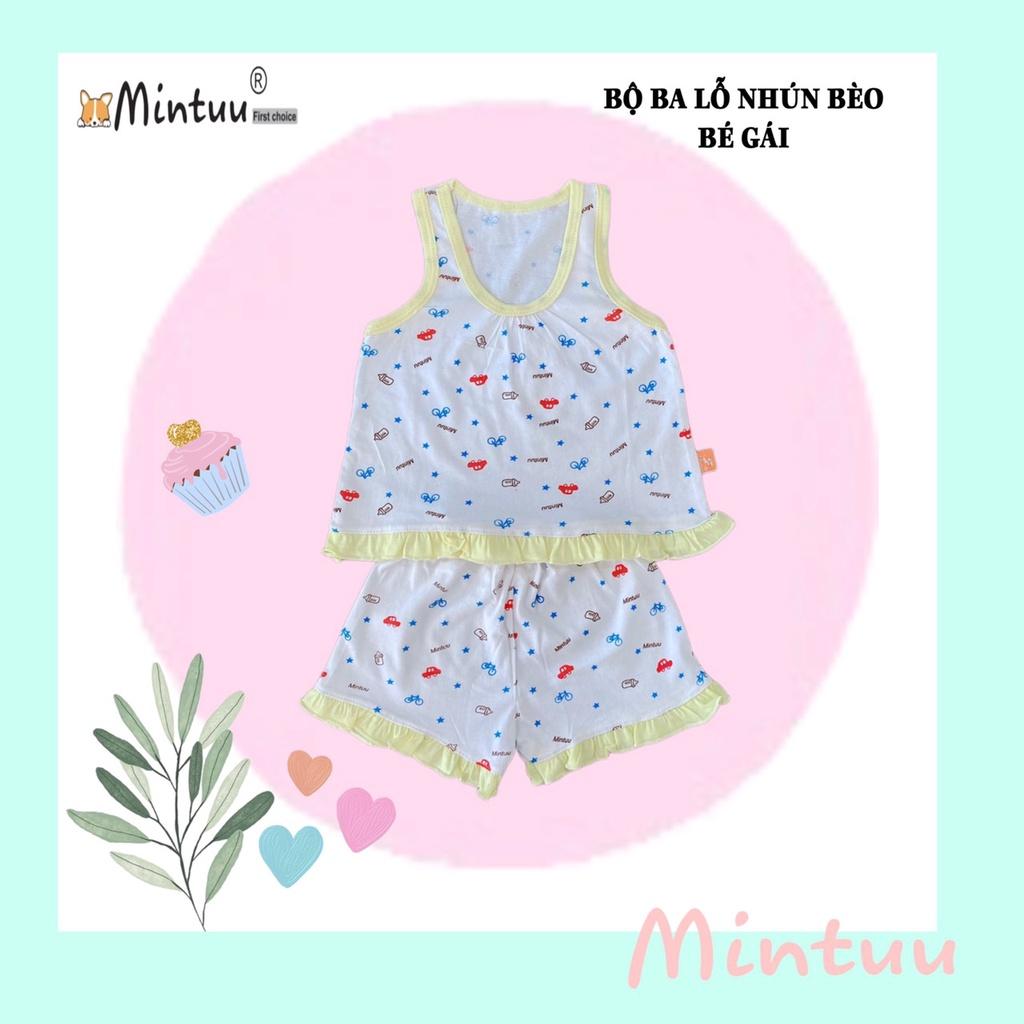 Bộ quần áo ba lỗ cho bé gái thương hiệu Mintuu, chất liệu cotton 100%