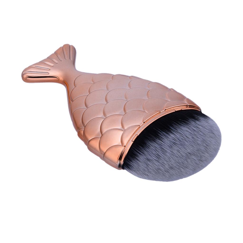 Mermaid Glitter Makeup Powder Blush Foundation Contour Cosmetic Brush Silver