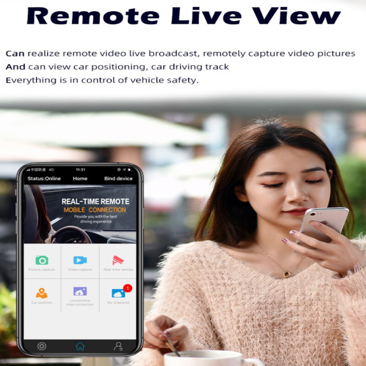 Camera hành trình ô tô cao cấp nhãn hiệu Whexune F8 màn hình cảm ứng 3 inch tích hợp 4G, Wifi, ra lệnh bằng giọng nói