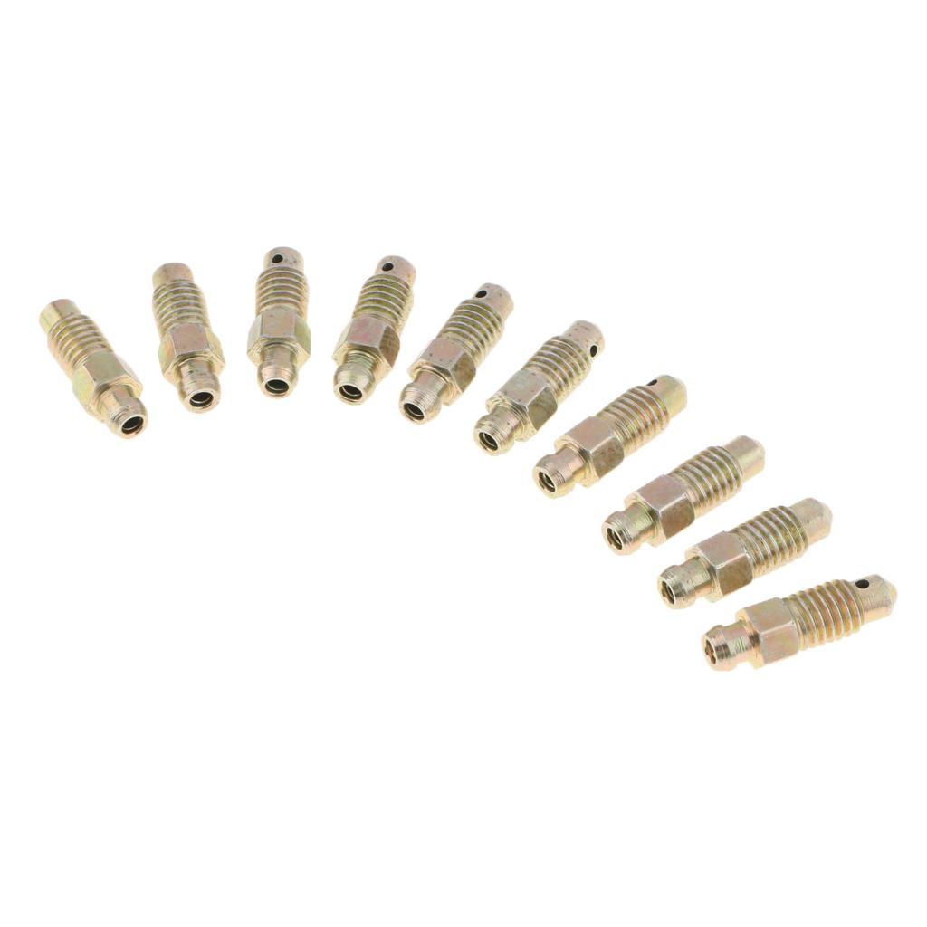 10 Pieces Car Front and Rear 25mm Brake Bleeder Screws M8*1.25mm