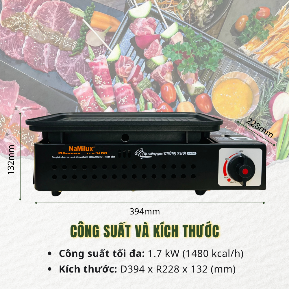 Bếp Nướng Tích Nhiệt NaMilux NH-84F | BBQ, Camping, Dã Ngoại│Cân Mọi Món Nướng: Beefsteak, Cá, Hải sản, Xiên que…│Hàng Chính Hãng