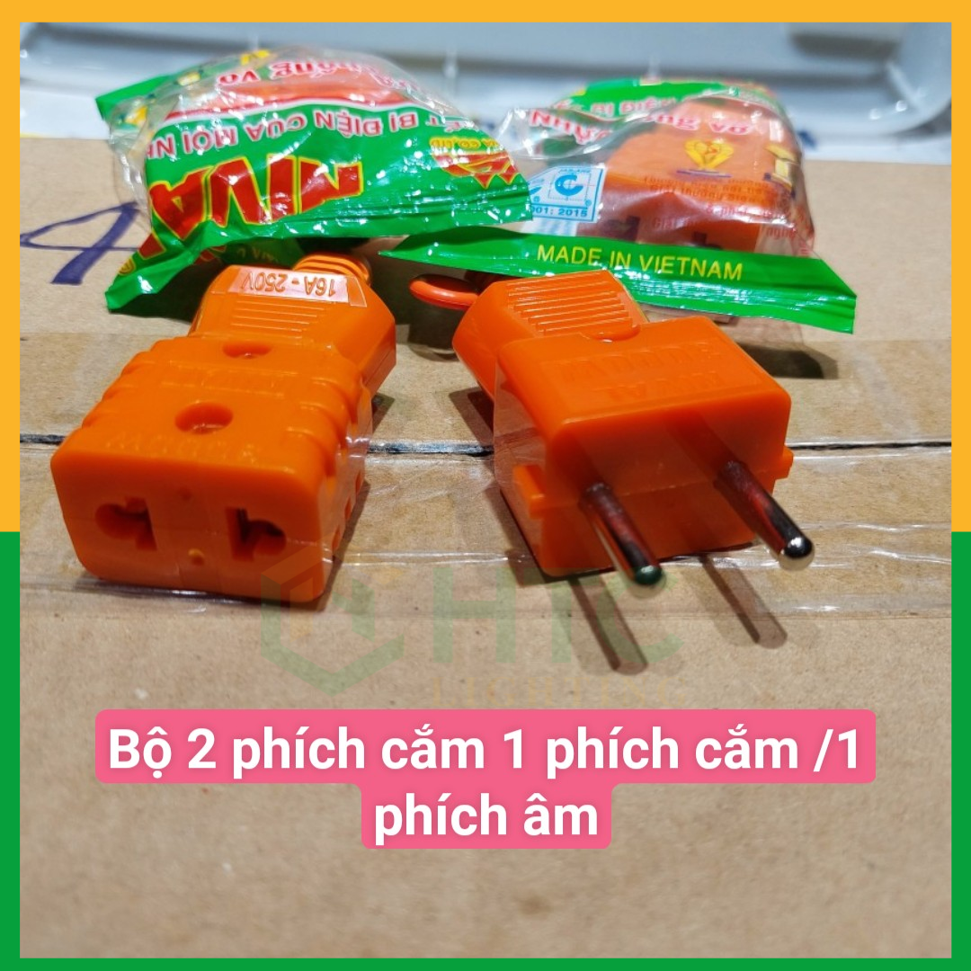 Bộ Phích Cắm Đực Cái Chịu Nhiệt Chịu Tải 3000W - Phích đực chịu nhệt