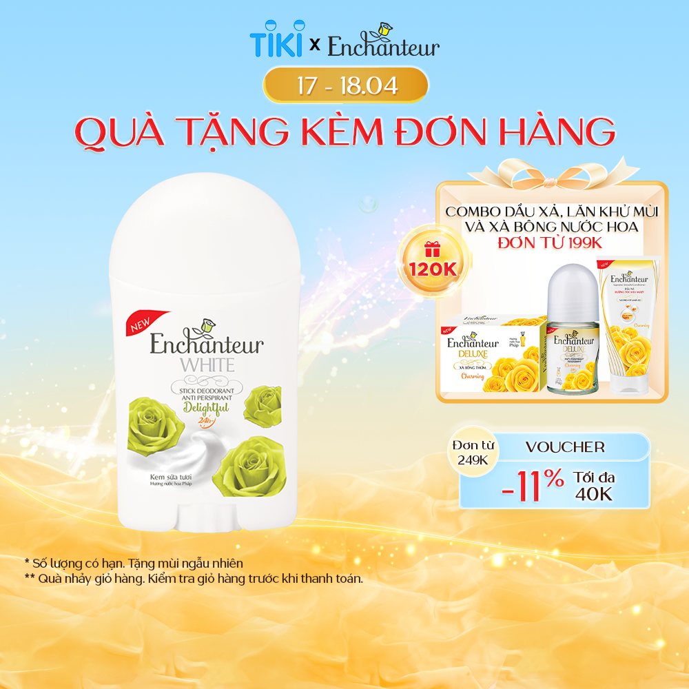 Sáp Khử Mùi Trắng Da Enchanteur Delightful 40gr