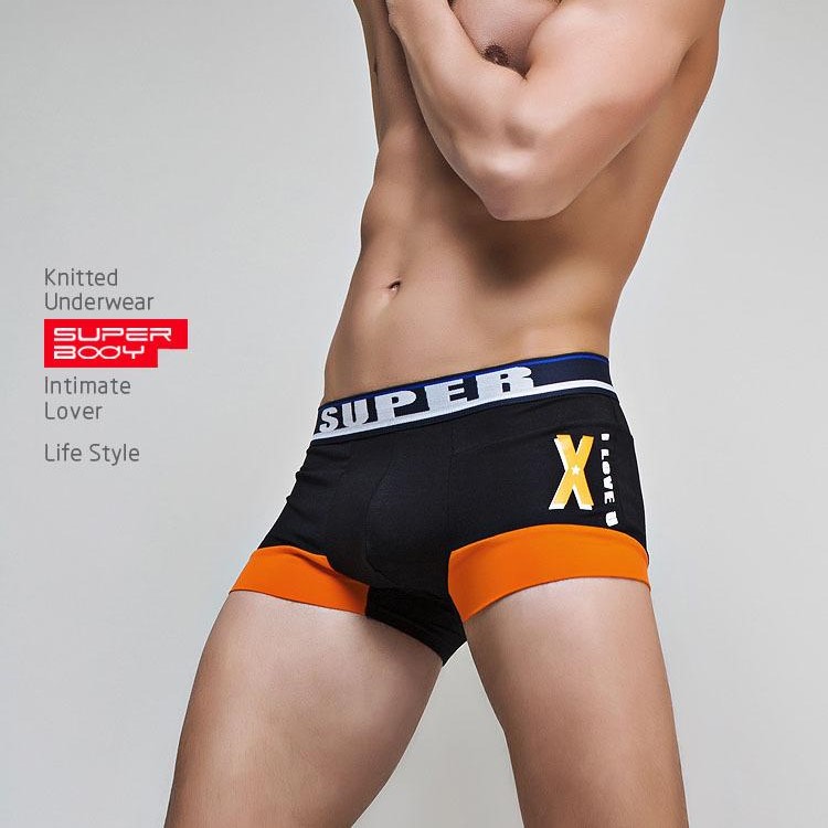 Quần Lót Nam Boxer Body Thể Thao Cam Đen 5969