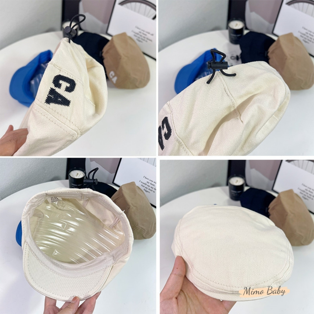 Mũ nón bere cho bé có dây rút thêu chữ CA phong cách hàn quốc MN206 Mimo Baby