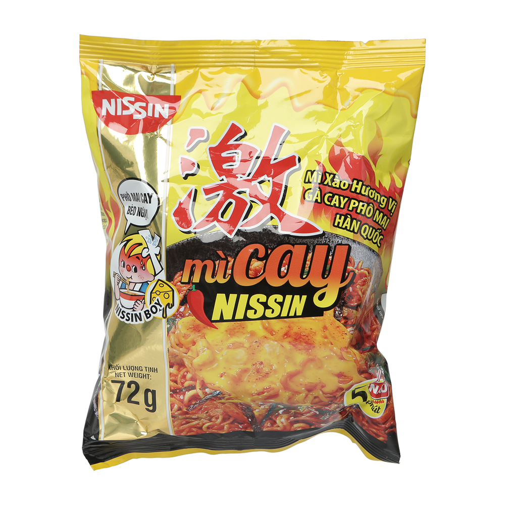 Mì Xào Nissin Gà Cay Phô Mai Hàn Quốc 72G