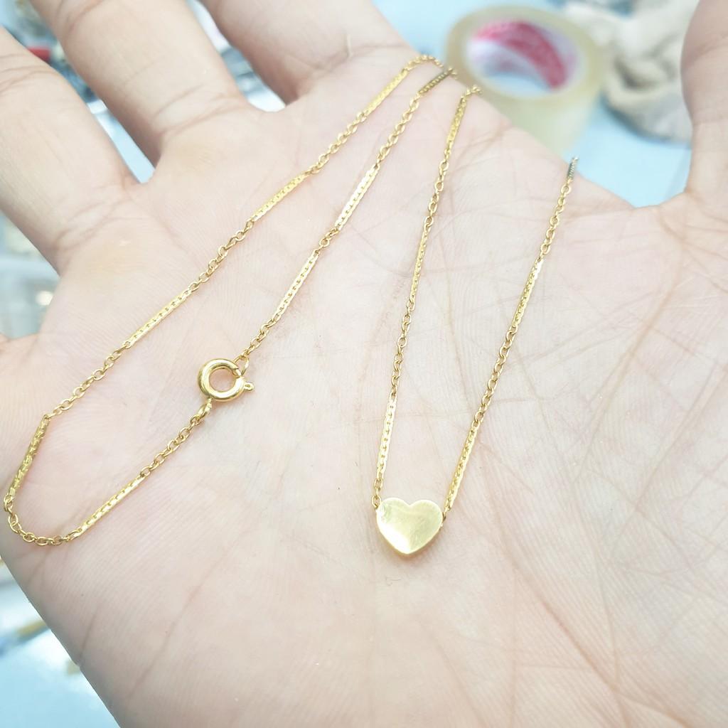 Dây Chuyền Trúc Nhỏ Trái Tim Titanium Cao Cấp-Dùng lâu dài tắm rửa thoải mái không đen