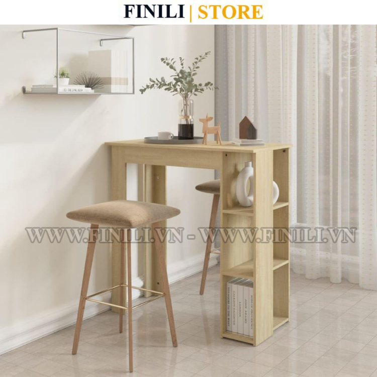 Bàn Nhà Bếp Bàn Phòng Ăn FINILI Trong Nhà Màu Trắng-Gỗ-Đen FNLO324