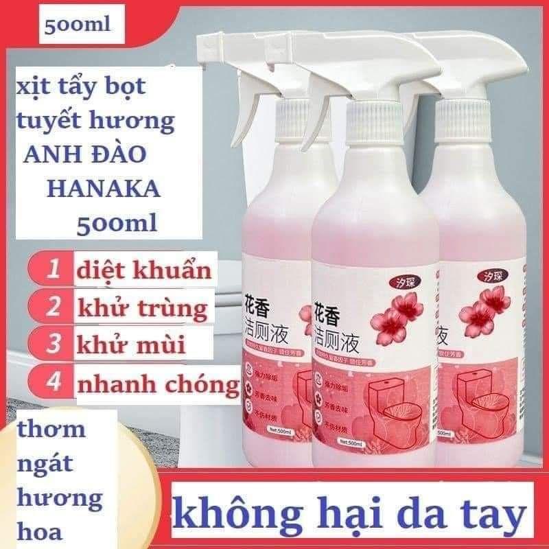 Chai Xịt Tẩy Bồn Cầu Hoa Anh Đào, Tẩy Toilet, Tẩy Nhà Vệ Sinh,  Xịt Tẩy Bếp Hương Hoa Anh Đào Dạng Bọt-Loại Chuẩn