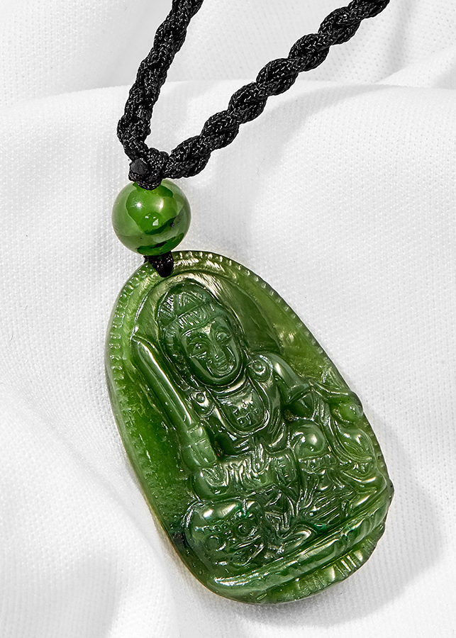 Mặt dây chuyền văn thù bồ tát đá ngọc bích Ngọc Quý Gemstones