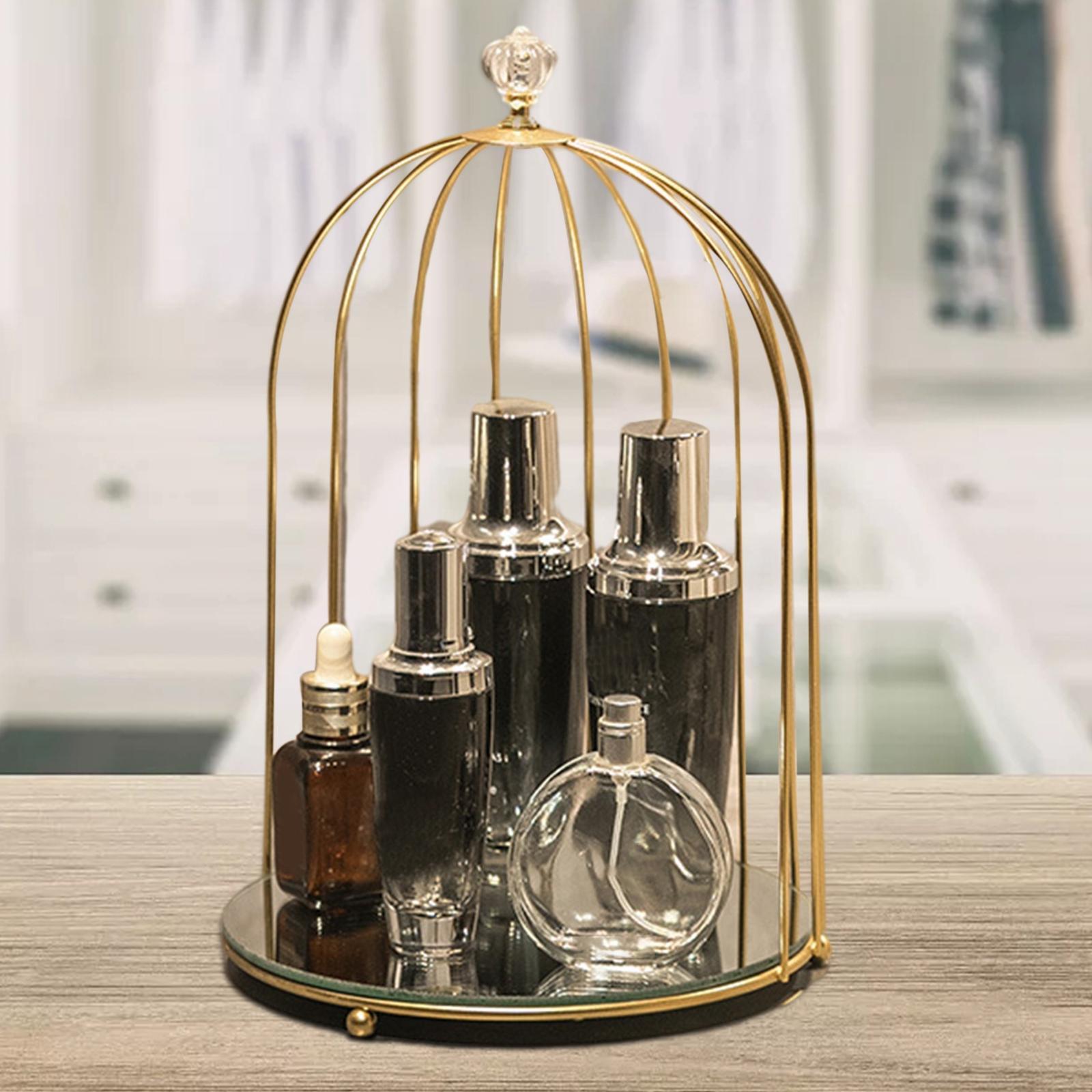 Bird Cage Makeup Organizer Bathroom Storage Rack Counter Vanity Tray Shelf
