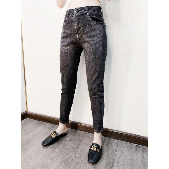 Quần Jeans Nữ Baggy Khói Lưng Cao