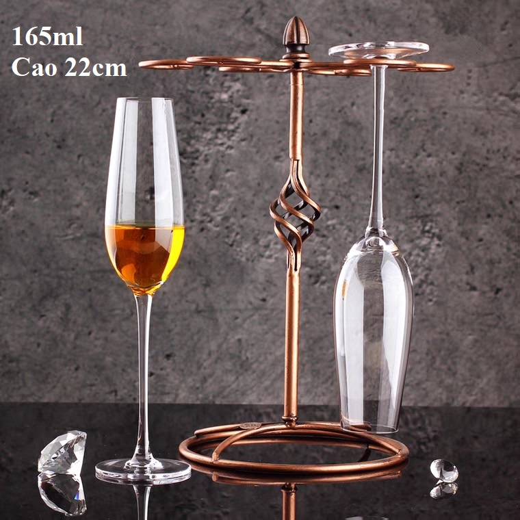 Bộ 6 Ly uong ruou vang sâm panh, ly cốc uống ruou vang 165ML, wine glass