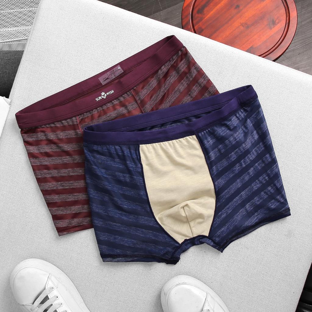 Quần sịp nam đùi thun lạnh cao cấp quần lót tam giác boxer thông hơi bigsize COMBO 3 CHIẾC xuất nhật sunwish