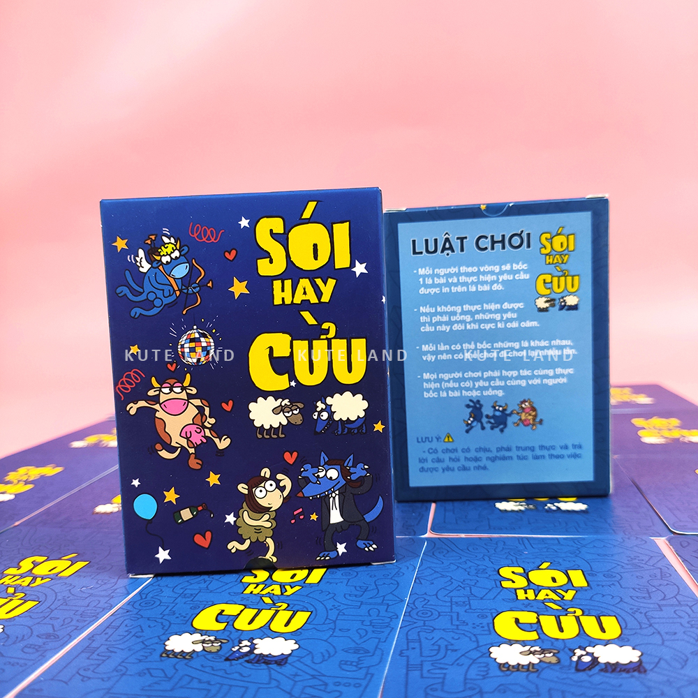 Bộ bài Sói hay Cừu Drinking Game bạn bè boardgame nhậu uống rượu bia nhiều thử thách trò chơi vui nhộn