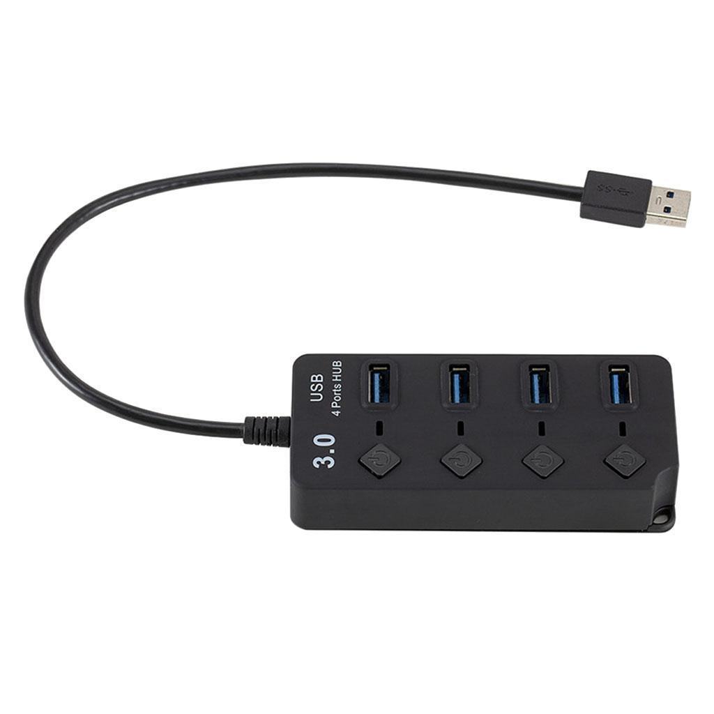 USB 3.0 Hub Multifunctional 4 Ports USB Adapter Splitter with On/Off Switch