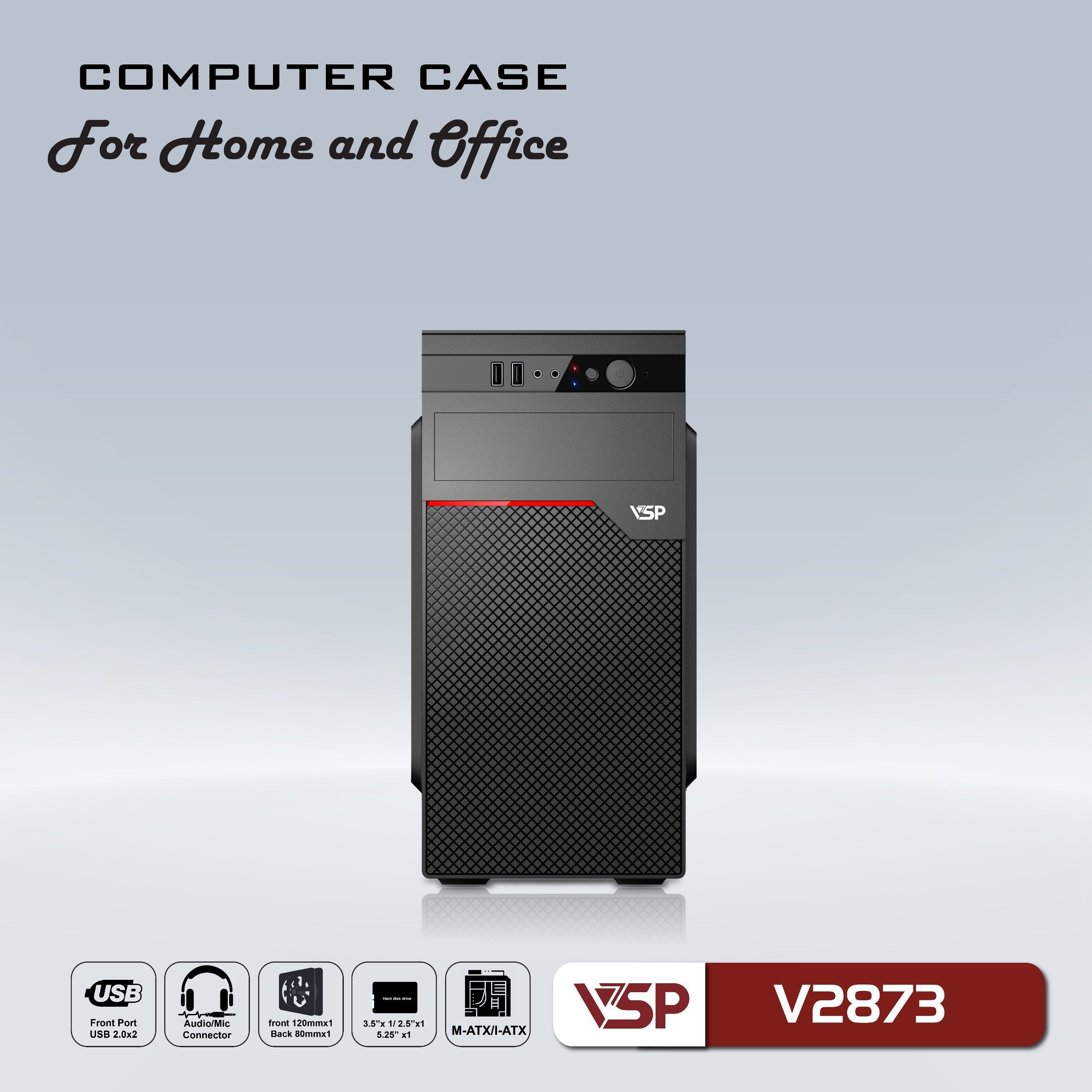 Case VSP V2873- V2876- V2879- V2886 (mATX)  (Case Văn Phòng Chuẩn mATX) - JL - HÀNG CHÍNH HÃNG