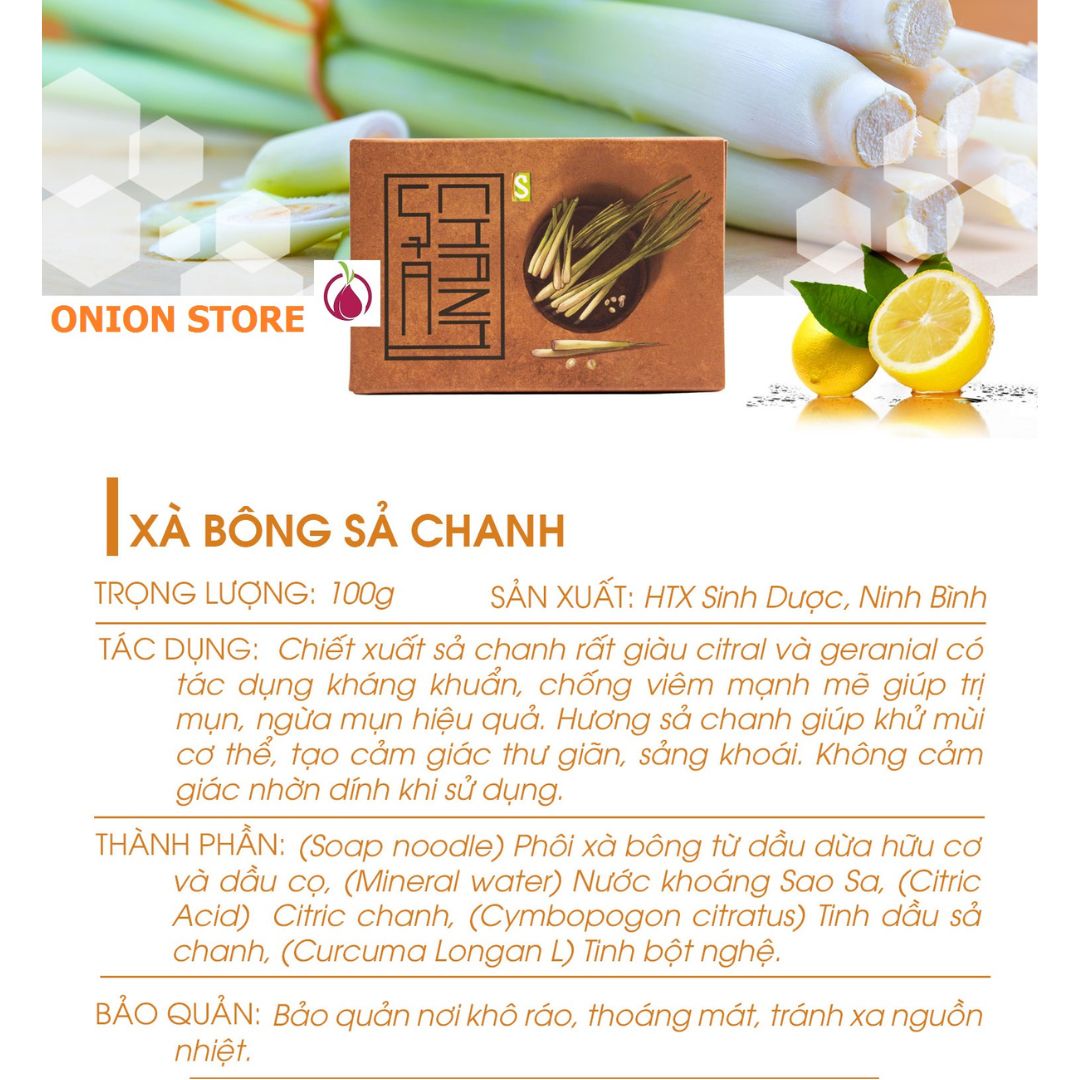 Xà bông Sả chanh Sinh dược - 100g/ bánh