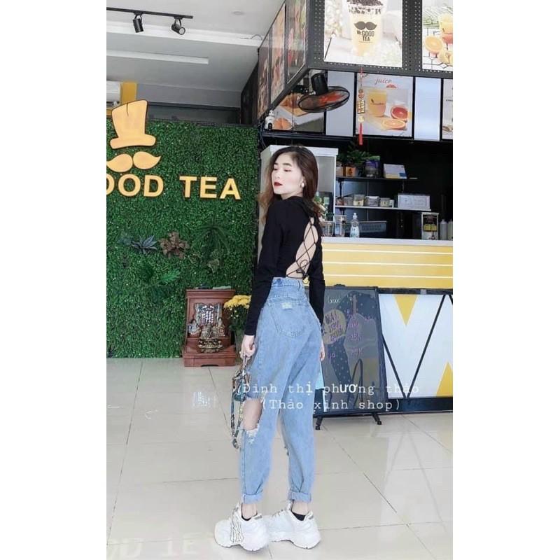 Quần bagy rách cái bang bụi bặm cực chất
