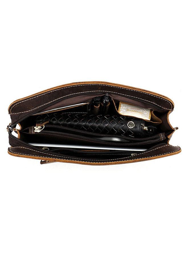 Clutch cầm tay nam da bò sáp thô nguyên tấm BHM2753
