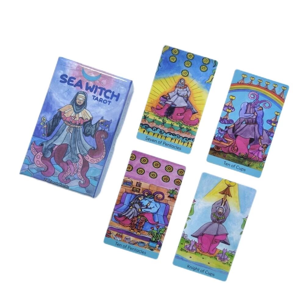 Bộ Bài Sea Witch Tarot, Hộp Cứng, Thẻ Mạ Cao Cấp