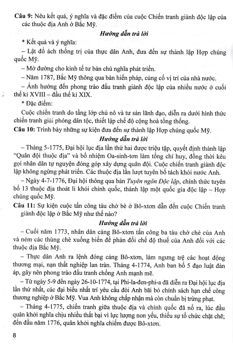 Trả Lời Câu Hỏi Lịch Sử 8 - Tự Luận Và Trắc Nghiệm _HA