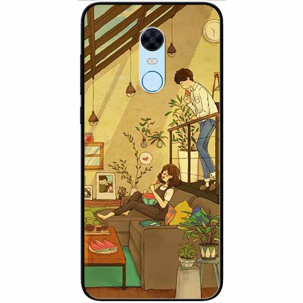 Ốp lưng dành cho Xiaomi Redmi Note 5 mẫu Cặp Đôi Ăn Dưa