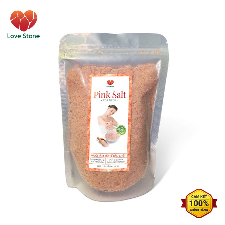 Muối Tắm Himalaya Love Stone (500gr) - Theo Tiêu Chuẩn Bộ Y Tế