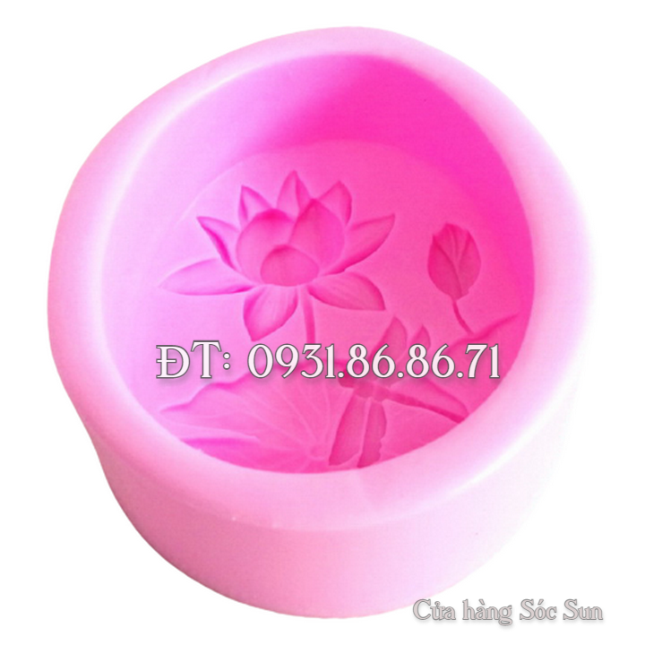 Khuôn silicon hoa sen cành hình Oval loại 9 cm - Mã số 1564