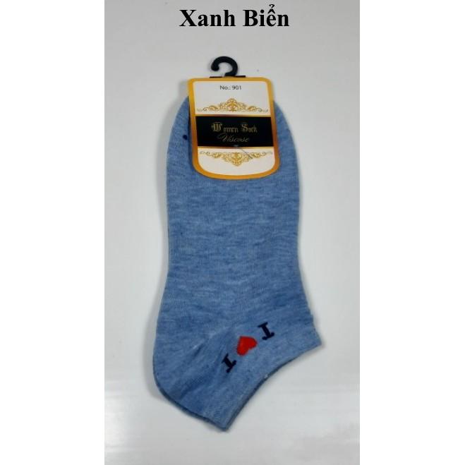 TẤT VỚ NỮ CỔ NGẮN In chữ T love T trên cổ vớ Chất liệu thun cotton Êm mát