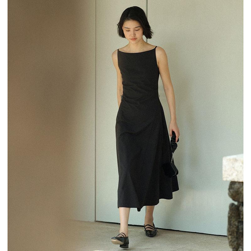 TOBE1SHOP Phong cách Pháp khí chất Vintage vai đầm phụ nữ mùa hè biển nghỉ mát gió không tay áo treo vest váy mỏng