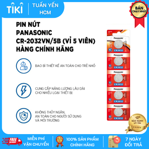 Pin nút Panasonic CR-2032VN/5B - Hàng chính hãng