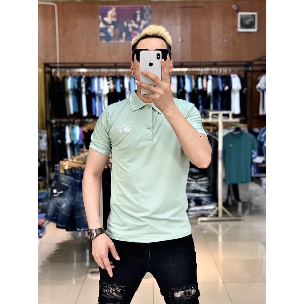 Áo Thun Nam Thêu Họa Tiết Vương Miện, Áo Polo Cổ Bẻ Chất Cá Sấu Siêu Đẹp, Hàng Chuẩn Store Xịn XEKOTINO