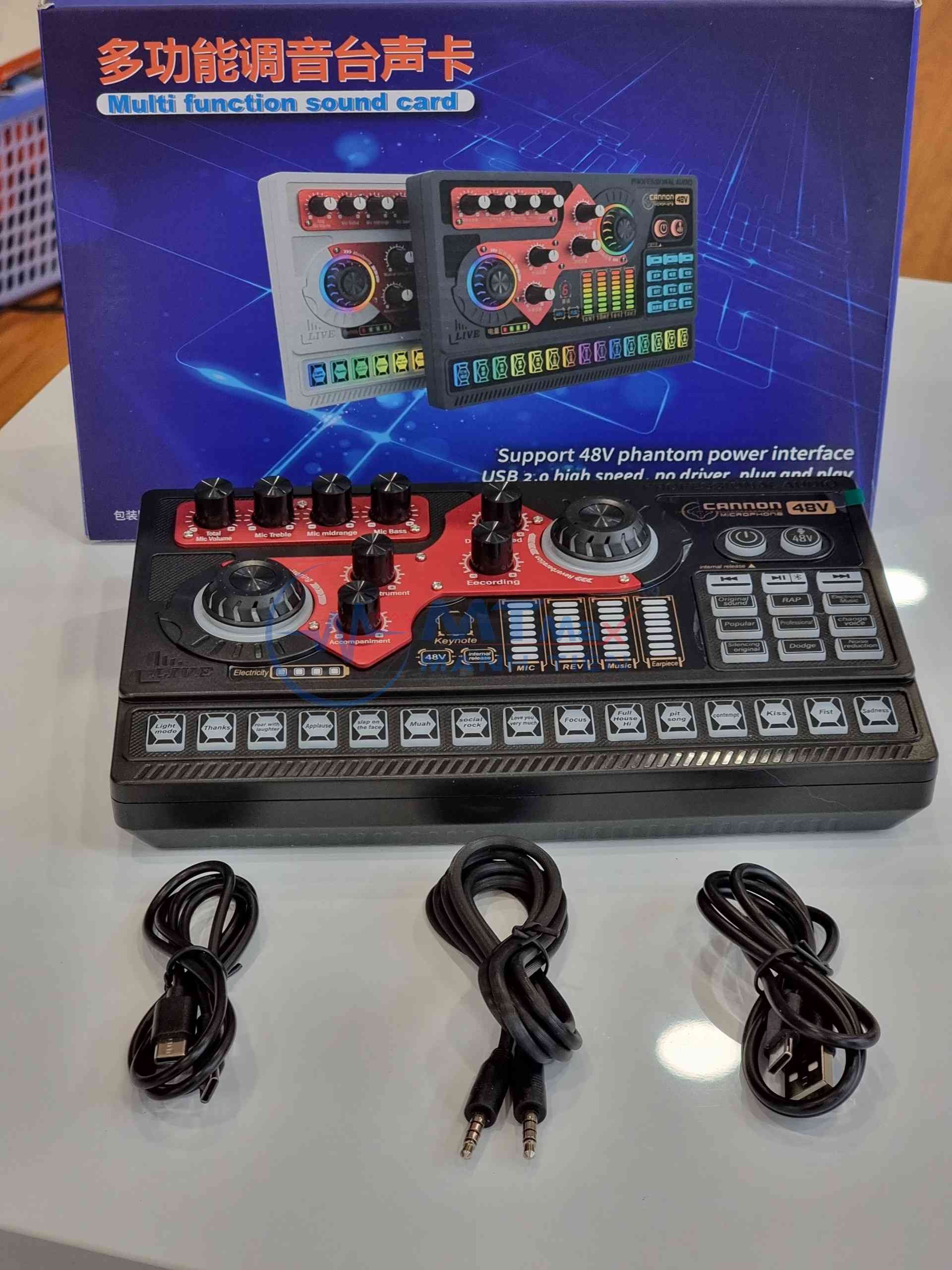 SoundCard X5 mới 2023: Hỗ trợ Auto-tune, Bluetooth, Pin sạc, Đèn LED và nhiều hiệu ứng âm thanh đa dạng